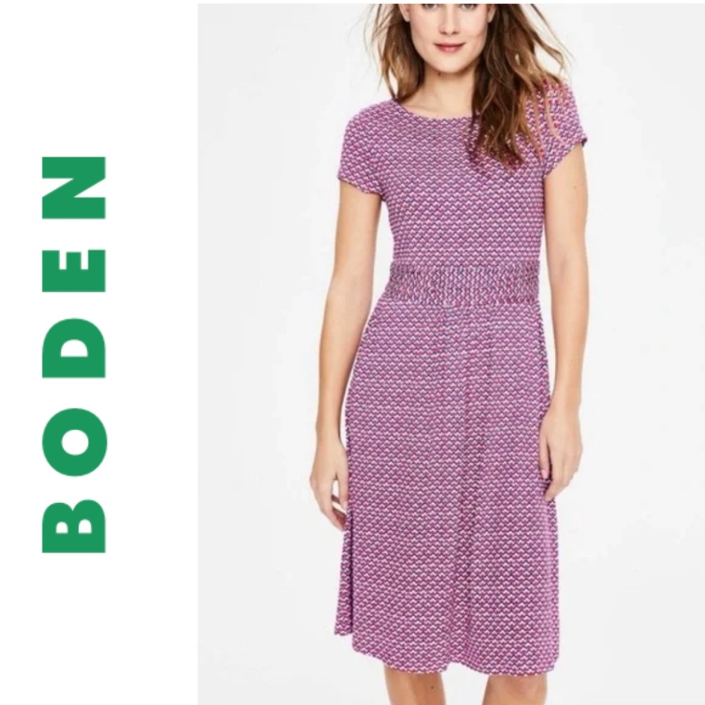 Boden Geometric Amelie Blue and Pink Jersey Size 4P